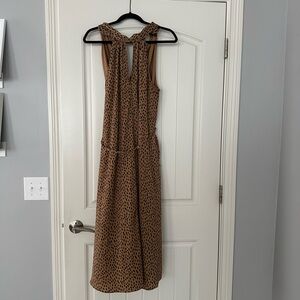 Banana Republic Factory Brown Ruched Tie Front Midi Dress